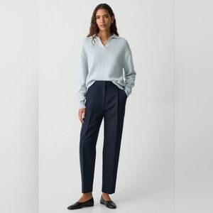 Theory Tapered High-Rise Pant in Wool-Blend